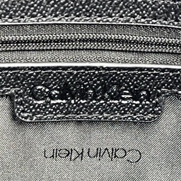 Calvin Klein Black Faux Leather With Gold Chain Detail & Dual Straps Tote Bag - Picture 12 of 14